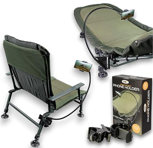 NGT HANDS FREE Flexable Phone Holder Carp Fishing fits Chair Bedchair Table Overnight Camping