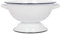 Argon Tableware Enamel Colander with Handles - 23.5cm - Green Rim - Metal Kitchen Strainers, Large Sturdy Base Food Strainer Colander Bowl for Pasta, Fruits, Vegetables