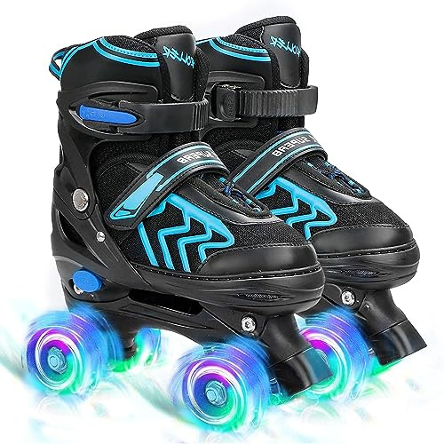 Roller Skates for Kids Girls Boys Adjustable with Light Up Wheels