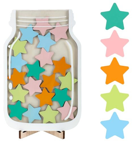 Giantree Belohnungsglas Kinder, Star Reward Jars Stern-Belohnungsglas Anreizglas Stern Personalisiertes Belohnungsglas belohnungstafel Kinder Motivierende Belohnungsgläser für Jungen Mädchen(25 stern)
