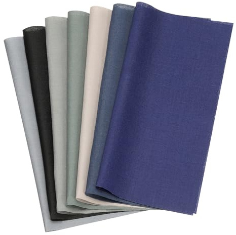 PATIKIL Paquetes de Tela de Algodón, 7 Piezas de 50 X 50 Cm Cuadrados de Tela de Color Sólido Precortados para Coser Patchwork Quilting Manualidades, Azul Gris