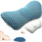 Retoo Coussin lombaire orthopédique en mousse à mémoire de forme - 23 x 13 x 46 cm - Avec matériau respirant - Universel - Pour lit, chaise, voiture - Soulagement de la douleur dans le bas du dos