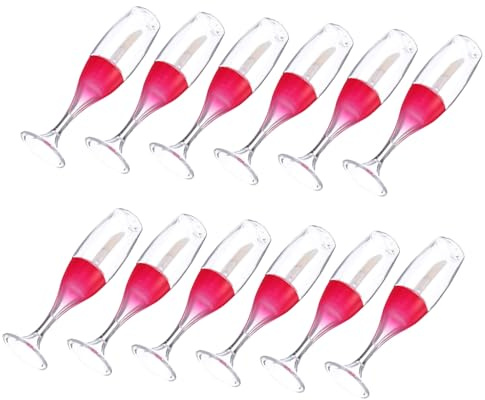 SMASOLO Tube de Gloss à Lèvres Vide de Verre à Vin 12 Pièces 8ml Portable Rechargeable pour Cosmétiques et Maquillage Bouchons Rouge pour Usage Voyage et Rangement