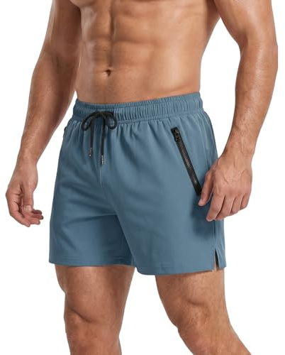 Towintec Maillot de Bain Homme Short Calecon Zip Fermeture Poche Vetement Slip Caleçon Salle de Sport Élastique Jammer Natation Boxer Doublure en Maille avec Cordon Réglable Plage Natation Surf Voyage