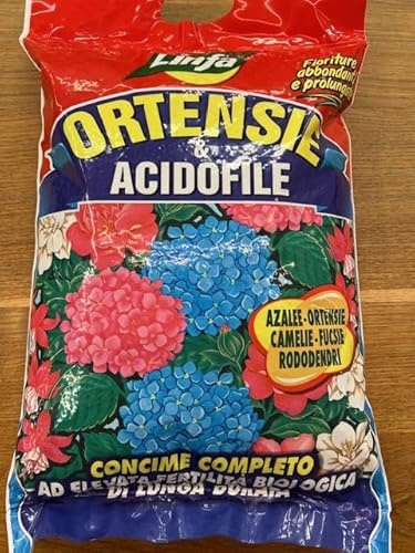 Concime Completo per Ortensie e Acidofile, Microgranuli, 5 Kg, Azalee, Camelie, Rododendri