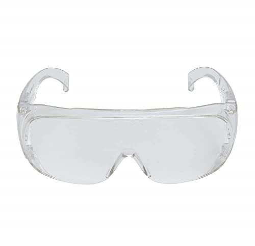 3M VisitorC Schutzbrille für Brillenträger, leichte Elektrowerkzeugarbeiten, Schutz gegen Splitter, 99.9% UV-Schutz, Klare Polycarbonatscheiben