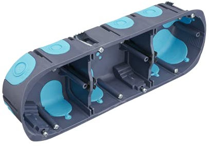 Elektrische Anschlussdose – Aufputzdose – wasserdichte Box für den Außenbereich – Box für Geräte mit 3 Positionen, verschiedene Materialien Stop Air, Durchmesser 67 mm, Tiefe 40 mm, Abstand 71 mm