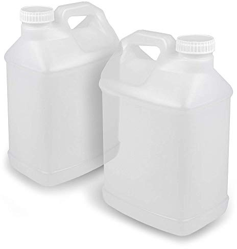 2.5 Gallon Heavy Duty F-Style Jugs with Foam Lined Lids - Hdpe Containers for Frozen Drink Mixing, Cold Brewing, Beverage, Liquid, Water Storage - 2 Pack