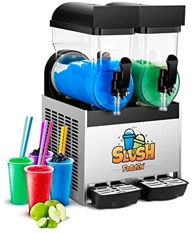 Royal Catering Granitore Sorbettiera Macchina per il gelato RCSL 2/15 (230 V, 770 W, 2 x 12 L, R290, Senza BPA)