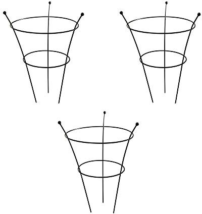 Peony Frame Outdoor Heavy Duty Herbaceous Garden Plant Support Ring for Perennial Flowers Border Cage (3 x Peony Frame)