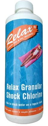Relax 1kg Granular Shock Treatment Hot Tub Spa Swimming Pool Chlorine Oxidiser