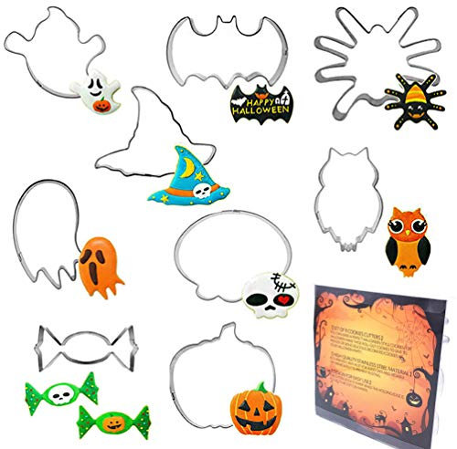 ElecMotive 9 pièces Emporte Pièces Halloween Forme Biscuit en Acier Inoxydable Décoration de Gâteaux et tartes