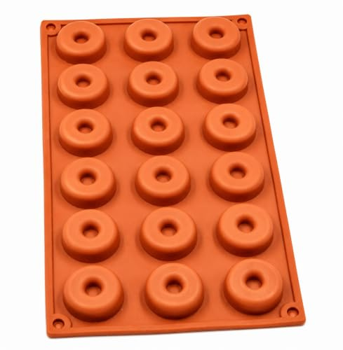 Selecto Bake munkformar i silikon, 18-hål, munkform, non-stick munkform, bakform, för att göra munkar, bakformar för att göra munkar, kaka, kex, BPA-fri, mini-kakformsbricka för gör-det-själv