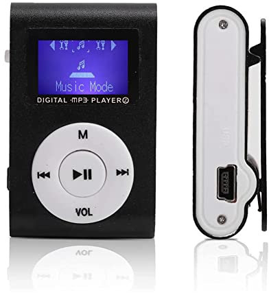 Mini Lettore Musicale MP3 Hi-Fi Portatile con Suono Senza Perdita con Slot di Memoria e Batteria a Lunga Durata per Esterni, Cuffie Incluse, Supporto Fino a 32 GB, Nero/Bianco(Nero)