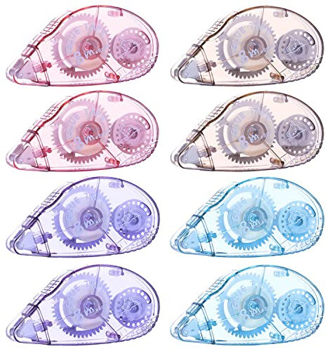 YICH Kleberoller Doppelseitig Klebeband Roller 8stk Selbstklebender Klebespender Fotokleber Mit Abnehmbarer Kappe Für Fotos,Kartenherstellung Sammelalben Basteln