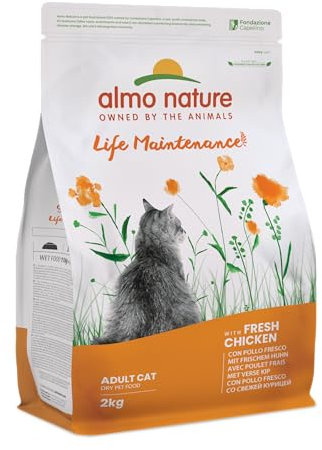 Almo Nature Life Maintenance - Trockenfutter für Ausgewachsene Katzen mit Frischem Huhn als Erstes Zutat - 2kg Beutel