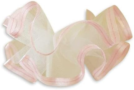 MaMeMi Ljusmanschett i Tulle Rosa med Satinband – Ø 3–6 cm | Tropffri & Dekorativ för Dop- och Kommunionsljus för Flickor, Festlig Accessoar