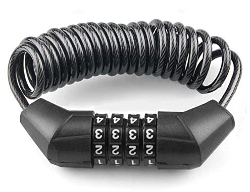 Fahrradschloss Kabelschloss Helmschloss, Kabelschloss, e Scooter Schloss, Kombinationsschloss Aus Stahllegierung und PVC mit 4-Stelligem Code, für Fahrräder, Motorräder, Werkzeugwagen, 150 cm