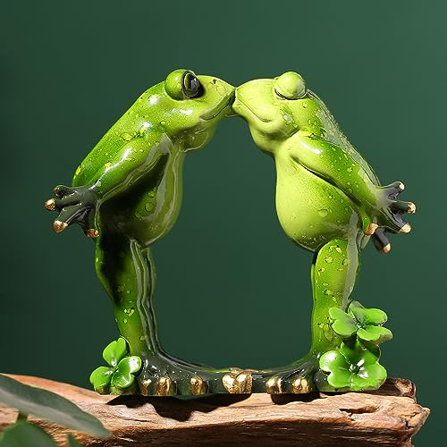 qumHmup 4.4 Frog Figurines Ornaments -Resin Frog Statues-Adorable Frog Sculpture Perfect for Home Decor