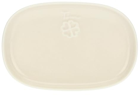 THUN Piattino bianco con quadrifoglio in porcellana, Avorio