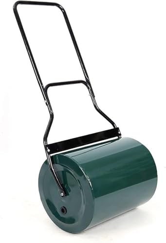 GYDUHYE Rodillo de césped de acero resistente para empuje/remolcar, rodillo de césped duradero, relleno de arena para patio, jardín, barra rascadora, remolque detrás de la mano