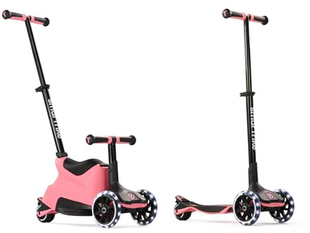 SmarTrike Xtend Ride-on Trottinette 5 marches avec Corps fixable, Guidon Extensible et Cadre de Repose-Pieds Pliables à Un Bouton, Roues Extra Larges pour Enfants de 12 Mois à 12 Ans, Rose Salmon