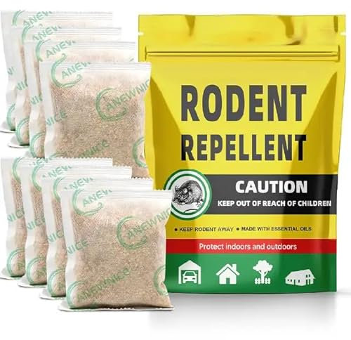 Rodent Repellent, Mice Repellent Pouches, Peppermint Rat Deterrent, Mouse Repellent Indoor/Outdoor, Great Alternative to Ultrasonic, Powerfully Repel Mice & Rats Out of House/Garage/Attic, 8 Packs