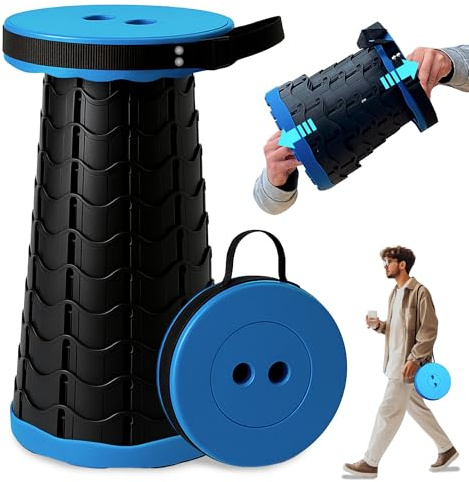 Indiluc Sgabello pieghevole portatile resistente e compatto – Seduta comoda per campeggio, casa ed esterno – Ideale per adulti, anziani e bambini – Design pratico e facile da trasportare