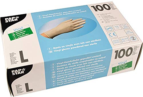 PAPSTAR Handschuh Vinyl gepudert natur L unsteril 100 St