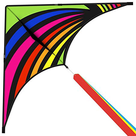 Mint's Colorful Life Delta Drachen Flugdrachen für Kinder und Erwachsene, extrem einfach zu Fliegender Drachen mit Bändern und 300 Fuß Drachenschnur, der Beste Drachen für Anfänger