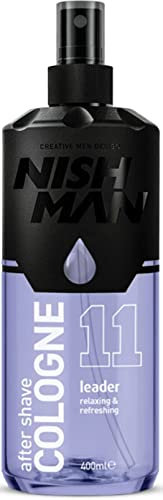 NISHMAN Aftershave Cologne 11 - Leader 400ml – Erfrischende Sprüh-Lotion für Herren – Duft von Lavendel, Bergamot, Zitrone, Indischem Basilikum, Amber – Herren Kölnisch Wasser