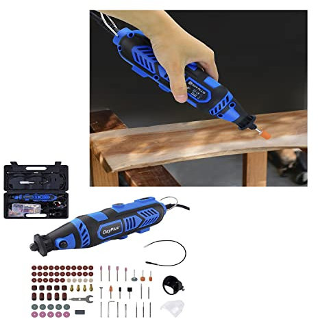 Rotationswerkzeug Multifunktionswerkzeug, Drehwerkzeug 135W mit 80 Zubehöre, 6 Gang Graviergerät-10000-32000 rpm, Biegsame Welle, zum Fräsen, Trennen und Gravieren Inkl. Schutzhaube