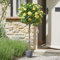 Garden Mile Artificial Regent's Rose Potted Plant or Tree Free Standing Faux Flowers for Home Garden Decorative Faux Foliage Indoor Outdoor Décor Rose Bush Weather Resistant (120cm - Sunshine Yellow)
