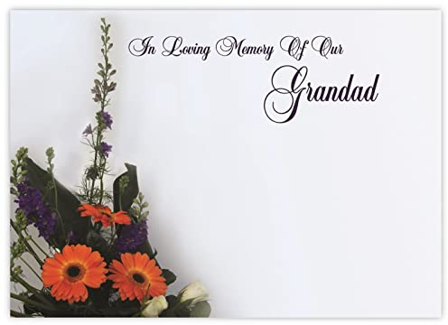 celloexpress In Loving Memory Grandad (Marigolds) Flower Message Cards - 60mm x 90mm - Bereavement Florist Card Sympathy Condolences Notes (Pack of 10)