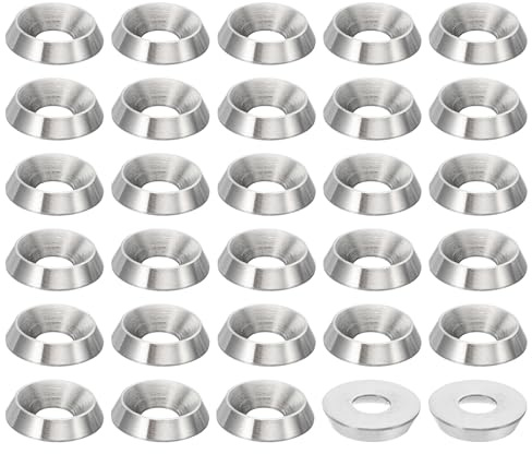 PATIKIL 30 Pièces Rondelle de Finition M5 à Tête Fraisée Diamètre de 14 Mm | en Acier Inoxydable 304 Massif, Hauteur de 3 Mm, Finition Cnc, Pour La Construction Industrielle
