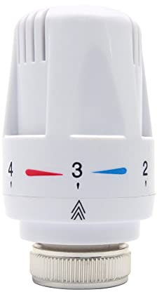 Vanne de contrôle de température, système de tête de radiateur thermostatique M30 x 1,5, tête fixe de rechange automatique standard, système de chauffage pour la maison et le bureau, blanc
