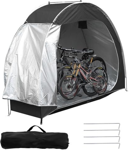 Fahrradzelt, Tragbare Fahrradschuppen, Gerätezelt, Fahrrad Garage, Outdoor Fahrradabdeckung, Camping Gartenzelt Kuppelzelte, 210D Oxford-Stoff, für Fahrräder Motorräder Gartengeräte Rasenmäher