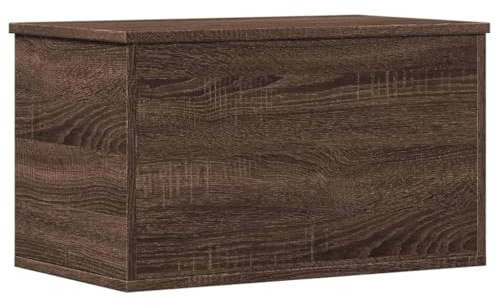 vidaXL Caja de almacenaje Madera ingeniería marrón Roble 60x35x35 cm, Caja de Mantas, Cofre de Almacenamiento, baúl de Juguetes