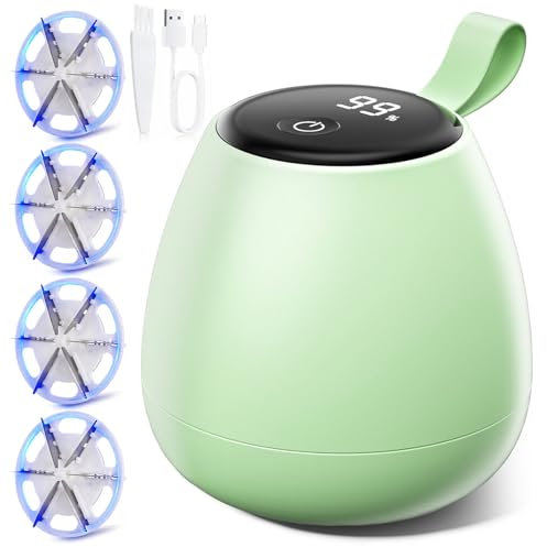 PQETBV Togli Pelucchi Elettrico, Levapelucchi Elettrico Ricaricabile, Leva Pelucchi Elettronico a Velocità Regolabile a 3 Velocità, Perfetto per i Regali di Famiglia per le Donne(Verde)
