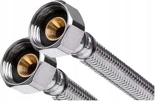 Tuyau flexible 1/2 x 1/2 pouce – tuyau renforcé en acier inoxydable de 800mm – raccord du tuyau au robinet