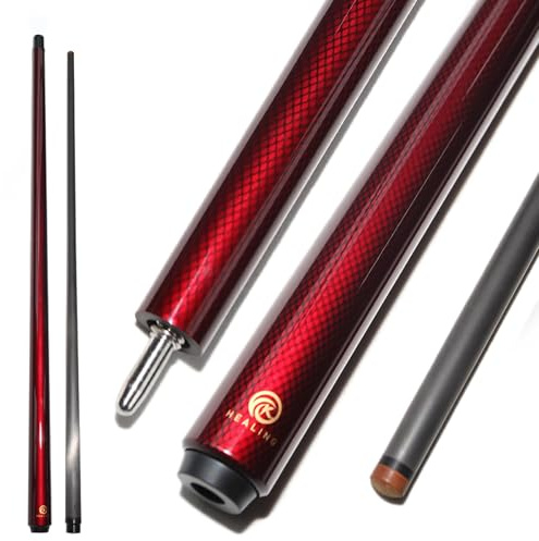 OKHEALING Coda da da biliardo, 58 19 oz, 1/2 Guarnizione in fibra di carbonio Stick, 12,4 mm (Play Cue) (Unilock)