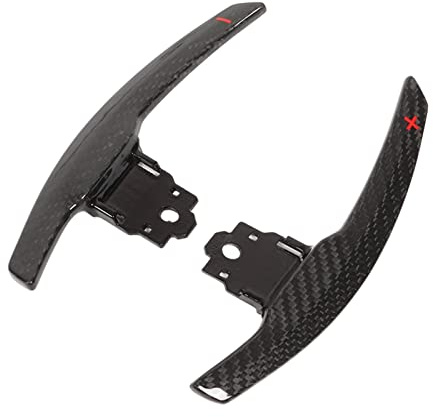 AOWINHIT Ensemble D'extension de Pagaie de Décalage du Volant en Fibre de Carbone, Pagaies Plus Grandes pour le Changement de Vitesse Rapide Gloss Black Red Trim pour le Châssis M Sport
