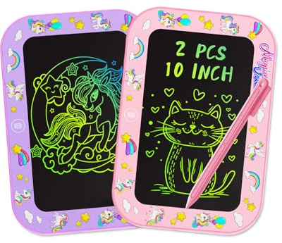 UZAHSK 2 Pack 10 Inch Colorful LCD Writing Board for Girls Boys Kids, Toddler Doodle Board, Educational Learning Toys for 3-8 Years Old as Gift (Purple & Pink)