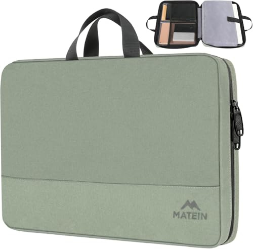 MATEIN Custodia PC 15,6 Pollici con Maniglia, Borsa Leggera Apertura a 180°