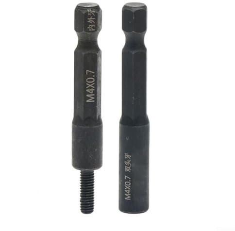 Juego de 2 adaptadores de enchufe M5 autorroscantes para tuercas de inserción, perno de acero al cromo vanadio, vástago hexagonal de 1/4 para acabado negro de grado de impacto (4 mm)