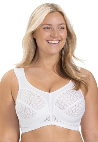 Miss Mary of Sweden Lovely Jacquard Womens Full Coverage Non-Wired Bra 40DD White