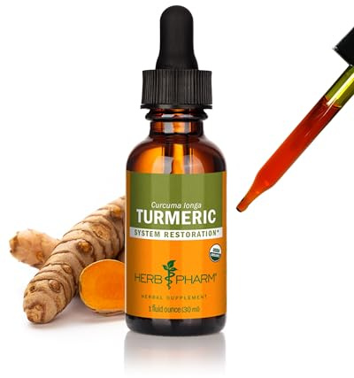 Herb Pharm Certified Organic Turmeric Root Extract for Musculoskeletal System Support - 1 Ounce (DTURM01)