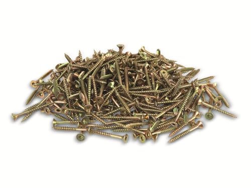 Spanplattenschrauben Schrauben gelb verzinkt 4 x 40 mm, 300 Stück