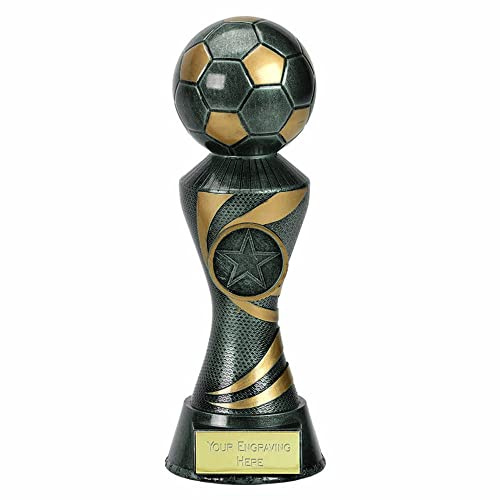 TROPHIESPLUSMEDALS Ace Silver Column Resin Football Trophy - Stylish Design | 17.5cm | Sports Achievement Award for Kids & Adults