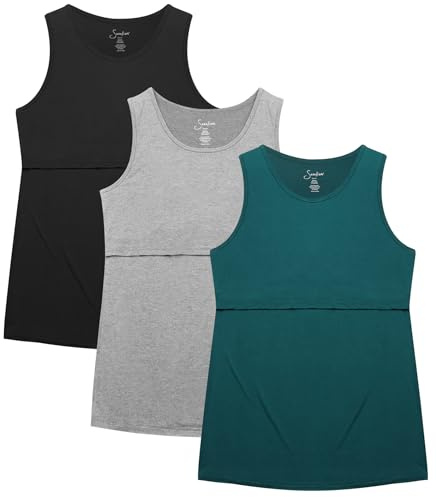 Sosolism 3-pack Dam Omvårdnad Tank Toppar Ärmellos Väst Amningskläder Kvinnor Linnen Unterhemd T-shirts Mammakläder